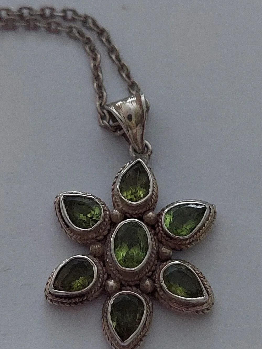 Sterling Silver and Peridot Pendant